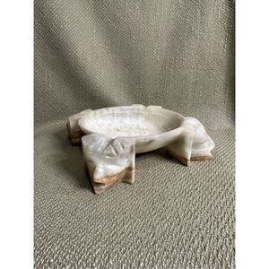 Vintage Carved Marble Mayan Aztec Design Cigar Ashtray Heavy Natural Stone